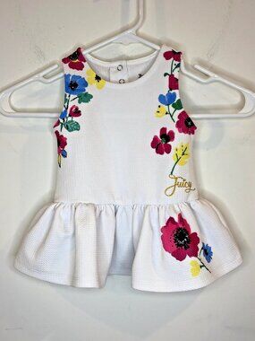 Juicy Couture Baby Girl Dress 18 Month Sleeveless White Floral